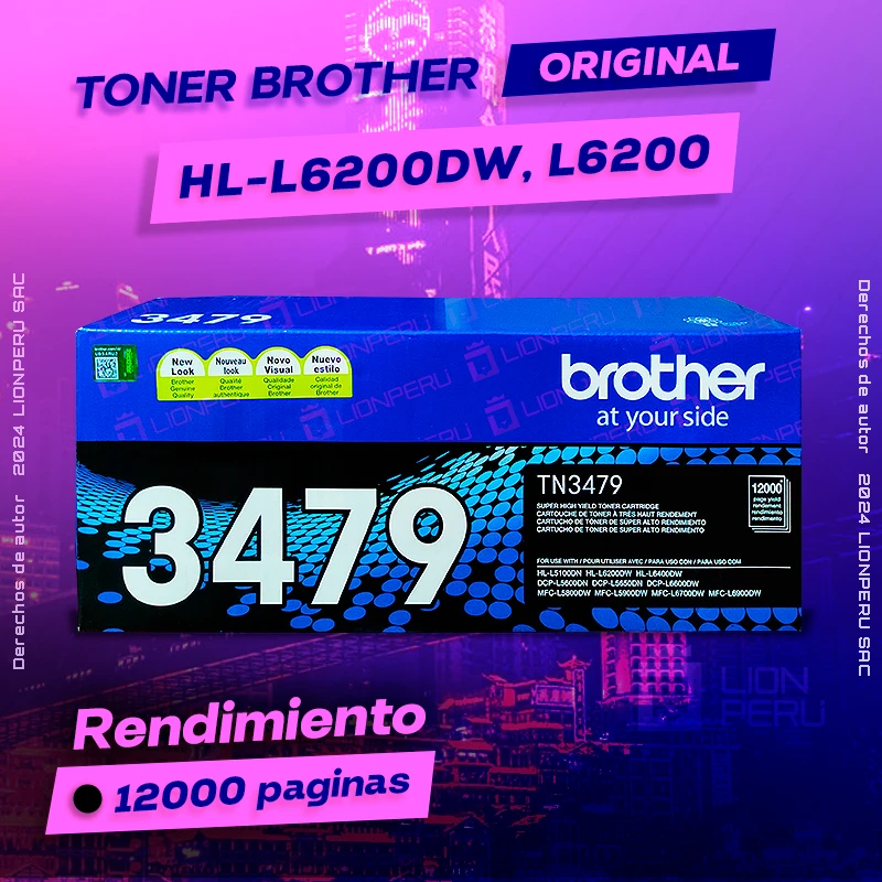 Toner Brother HL-L6200dw, HL-L6200 Alta Capacidad