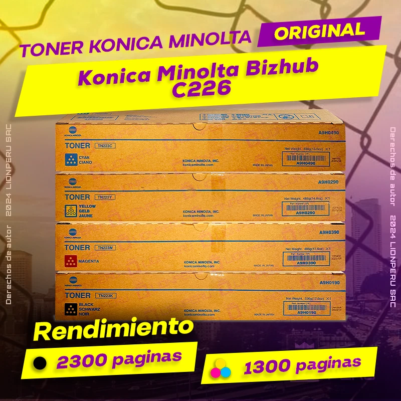 Toner Bizhub C226 Konica Minolta CMYK Original