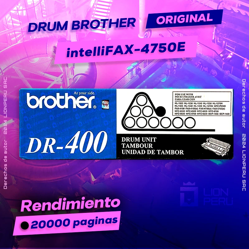 Drum Brother intelliFAX-4750E Tambor Unit Original, ofrece un rendimiento de Calidad a un super Precio