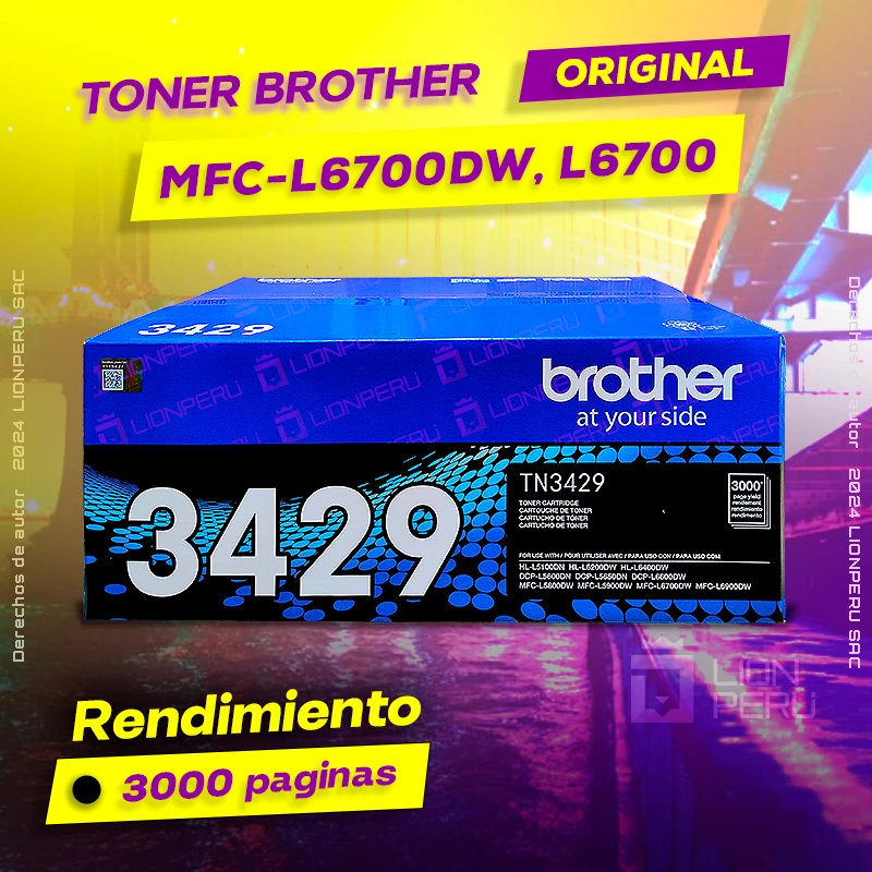 Toner Brother MFC L6700dw, MFC-L6700dw cartridge Original negro, ofrece un rendimiento de Calidad a un super Precio, consigue el tuyo… ¡¡YA!!