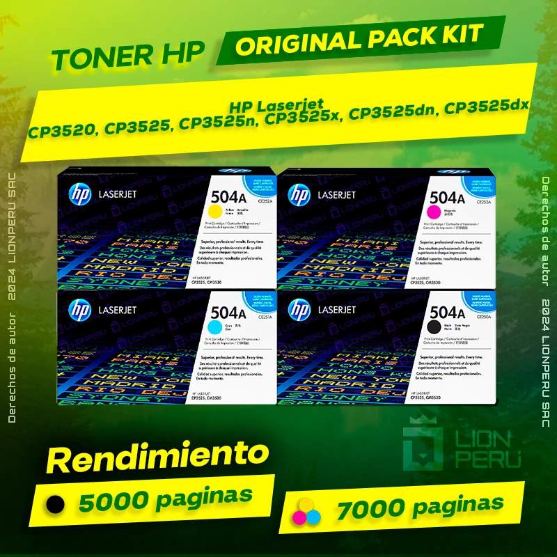 Toner HP CP3520, CP3525, CP3525n, CP3525x, CP3525dn, CP3525dx