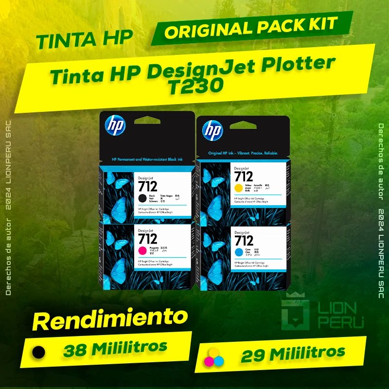 Tinta HP T230 DesignJet Plotter Cartucho Original