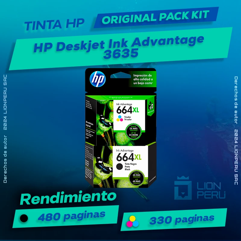 Tinta HP 3635 Deskjet Ink Advantage Cartucho Original