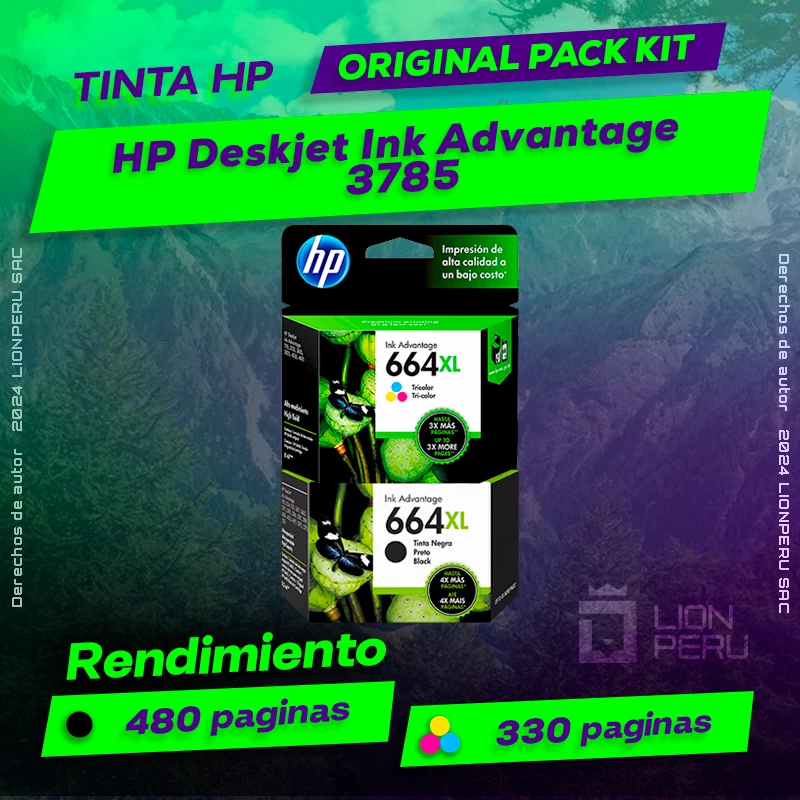 Tinta HP 3785 Deskjet Ink Advantage Cartucho Original