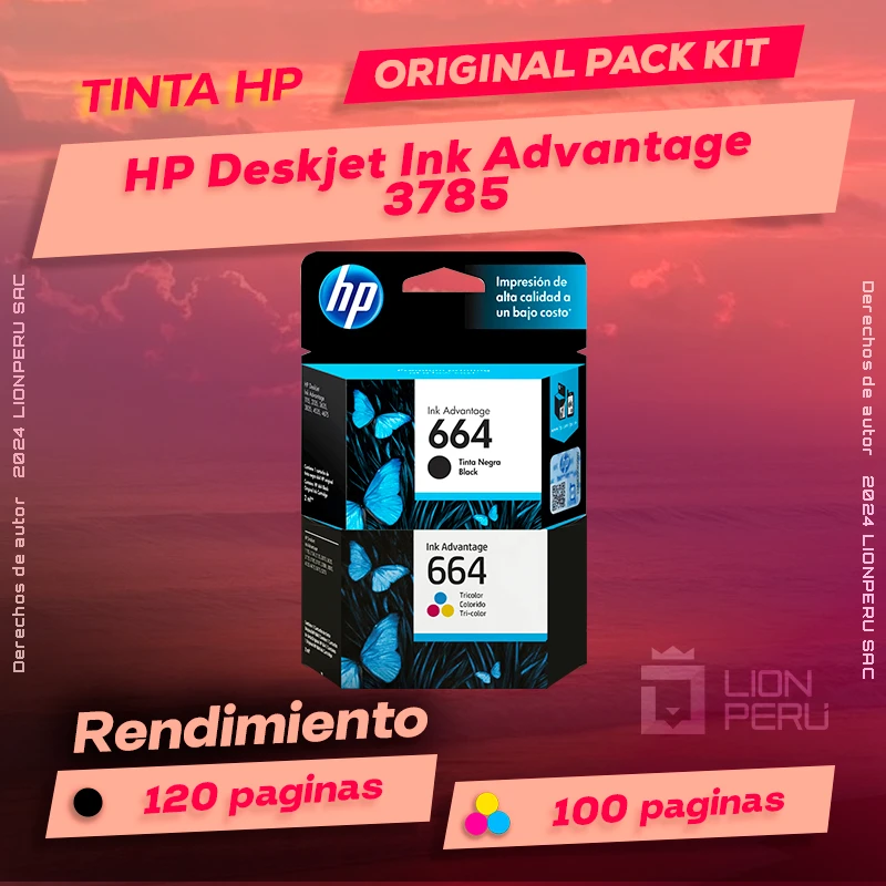 Tinta HP 3785 Deskjet Ink Advantage Cartucho Original