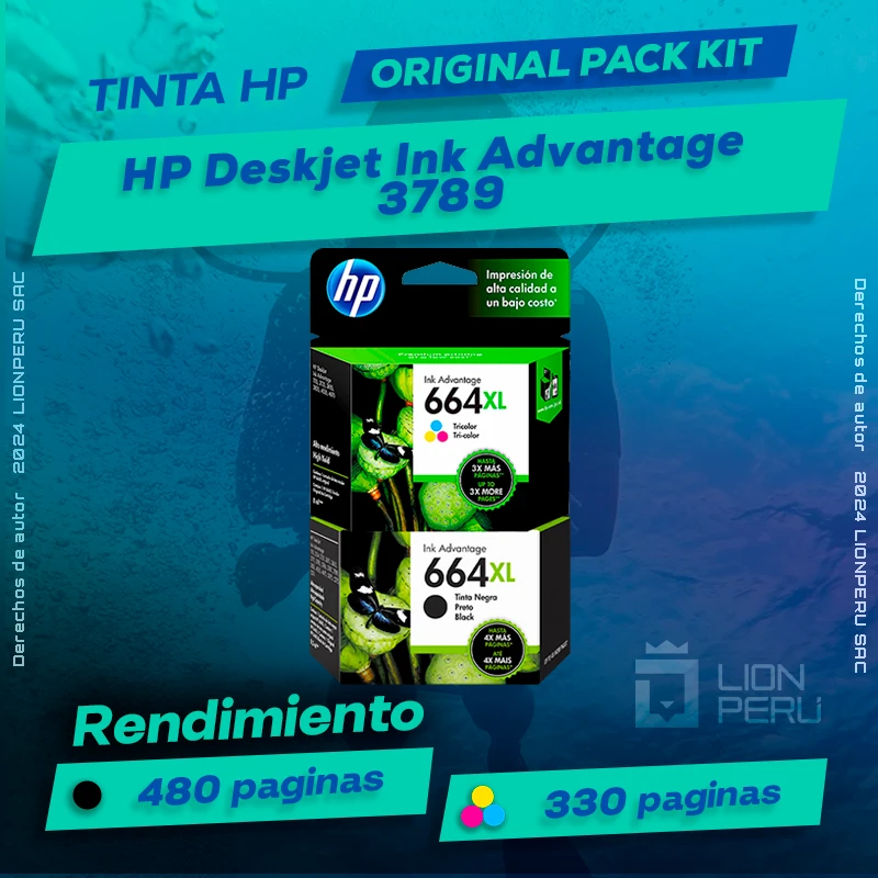 Tinta HP 3789 Deskjet Ink Advantage Cartucho Original