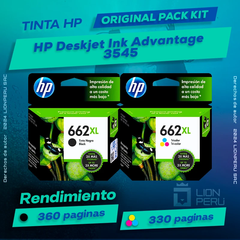 Tinta HP 3545 Deskjet Ink Advantage Cartucho Original