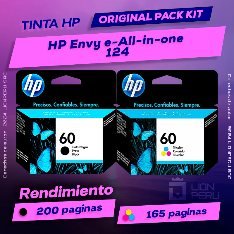 Tinta HP 124 Envy e-All-in-one Cartucho Original