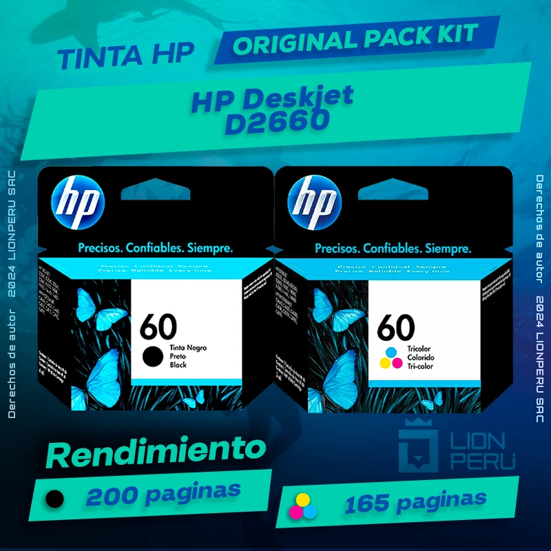 Tinta HP D2660 Deskjet Inkjet Cartucho Original