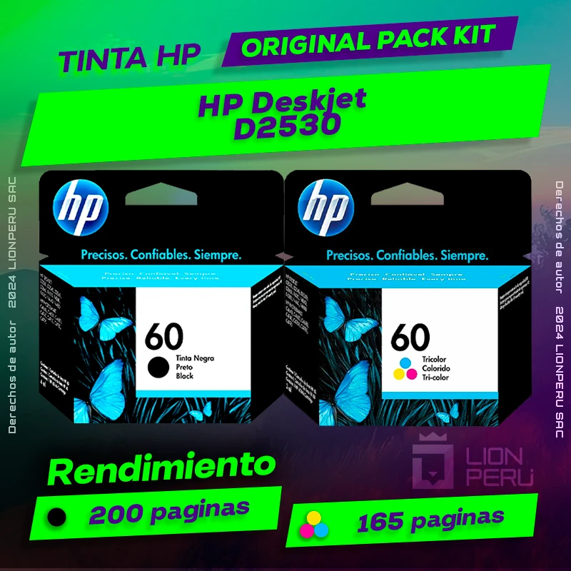 Tinta HP D2530 Deskjet Inkjet Cartucho Original