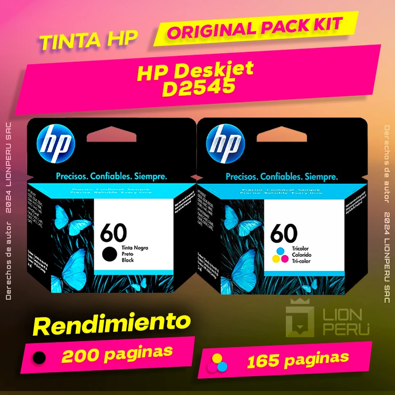 Tinta HP D2545 Deskjet Inkjet Cartucho Original