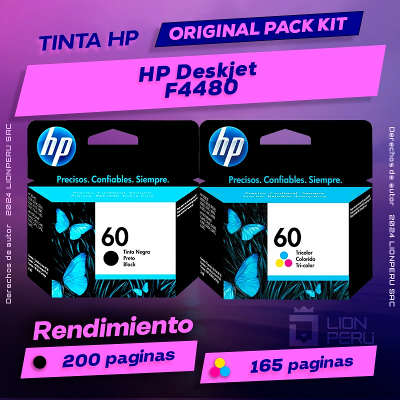 Tinta HP F4480 Deskjet Inkjet Cartucho Original