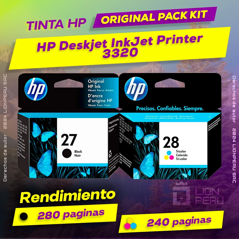 Tinta HP 3320 Deskjet InkJet Printer Cartucho Original