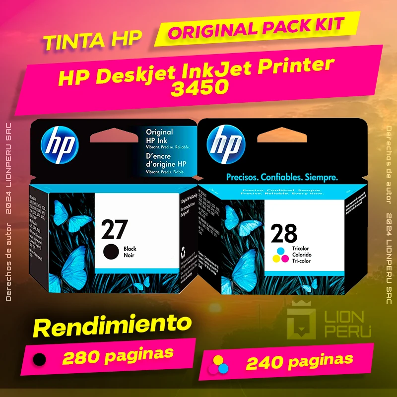 Tinta HP 3450 Deskjet InkJet Printer Cartucho Original
