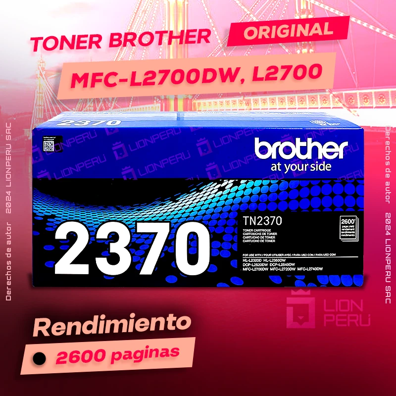 Toner Brother MFC L2700, L2700dw, MFC-L2700dw, L'2700 dn negro, ofrece un rendimiento de Calidad a un super Precio, consigue el tuyo… ¡¡YA!!