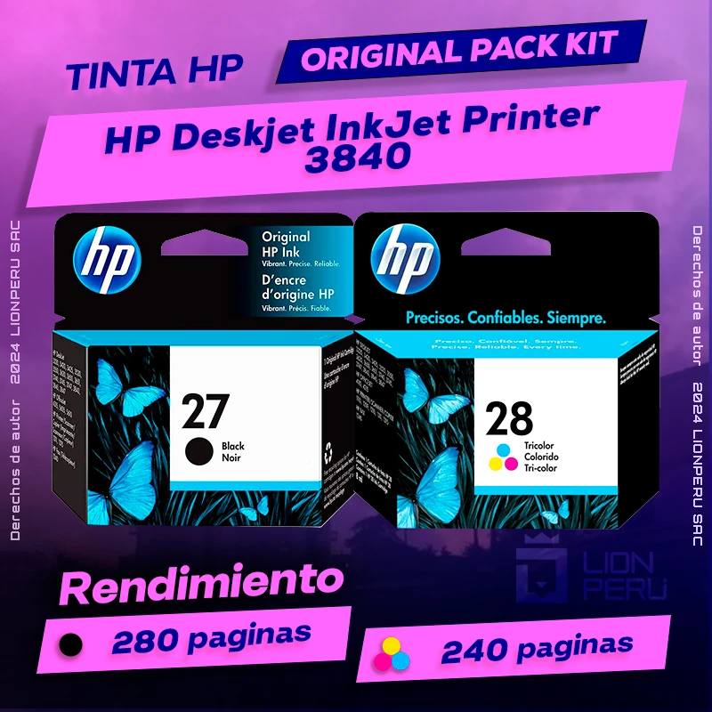 Tinta HP 3840 Deskjet InkJet Printer Cartucho Original