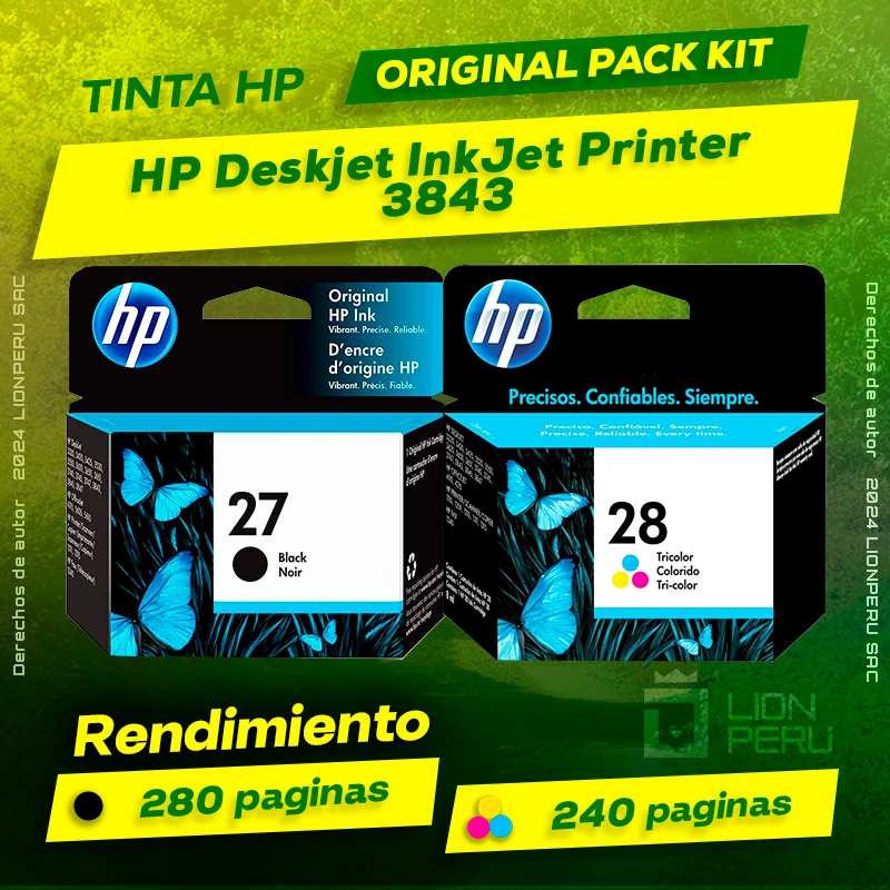 Tinta HP 3843 Deskjet InkJet Printer Cartucho Original