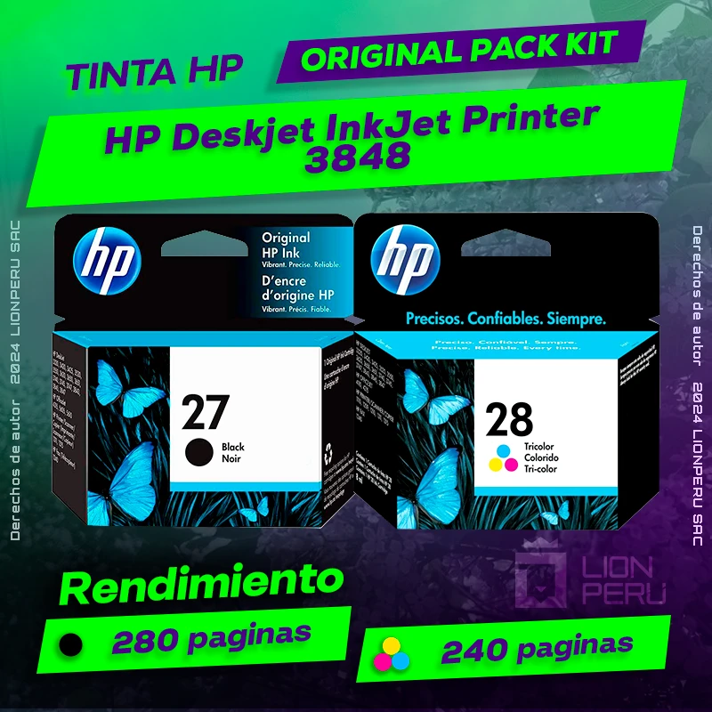 Tinta HP 3848 Deskjet InkJet Printer Cartucho Original
