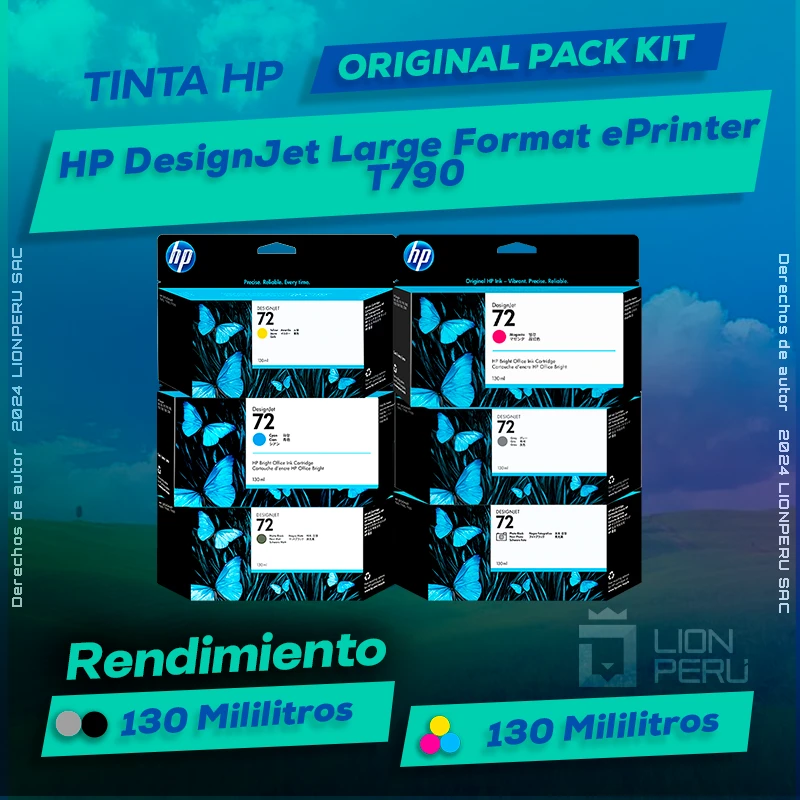 Tinta HP T790 DesignJet Large Format ePrinter Cartucho