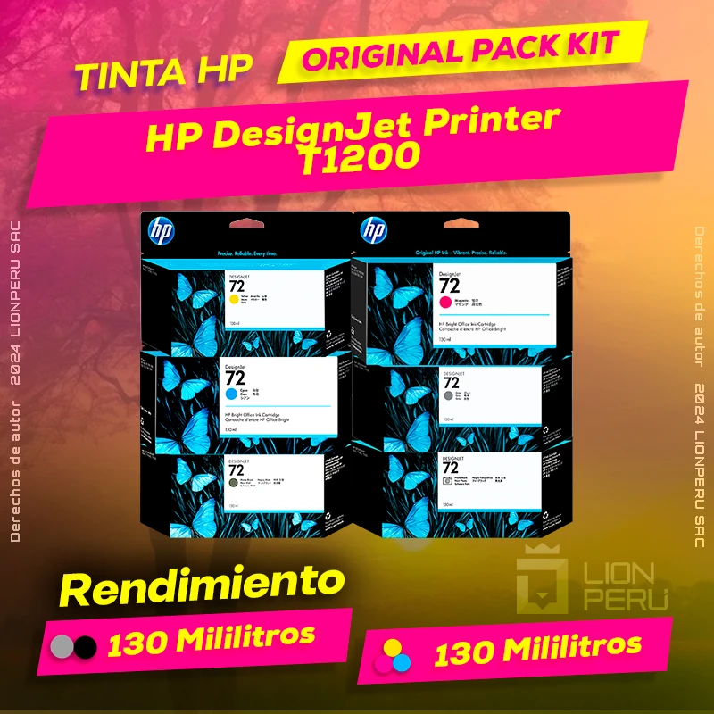 Tinta HP T1200 DesignJet Printer Cartucho Original