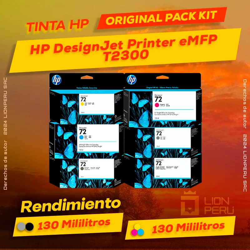 Tinta HP T2300 DesignJet Printer eMFP Cartucho