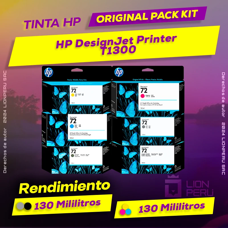Tinta HP T1300 DesignJet Printer Cartucho Original