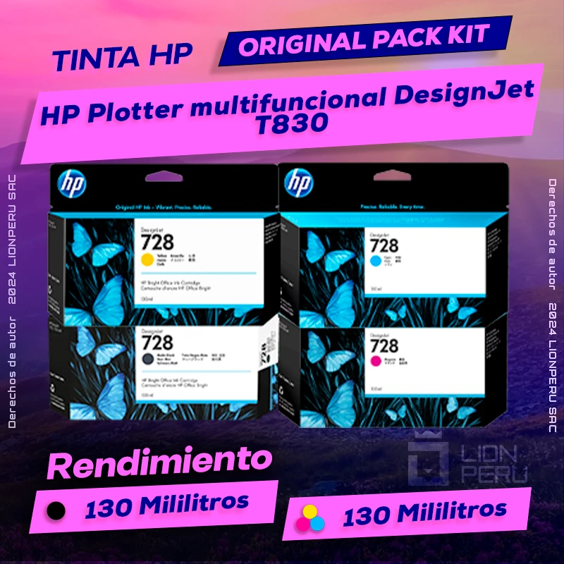 Tinta HP T830 Plotter multifuncional DesignJet Original