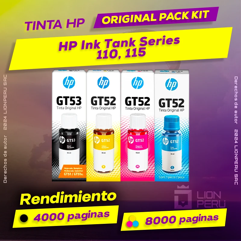 Tinta HP Series 110, 115 Ink Tank Botella Original