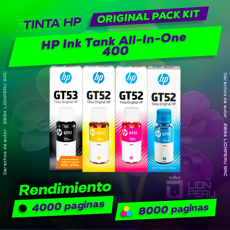 Tinta HP 400 Ink Tank All-In-One Botella Original