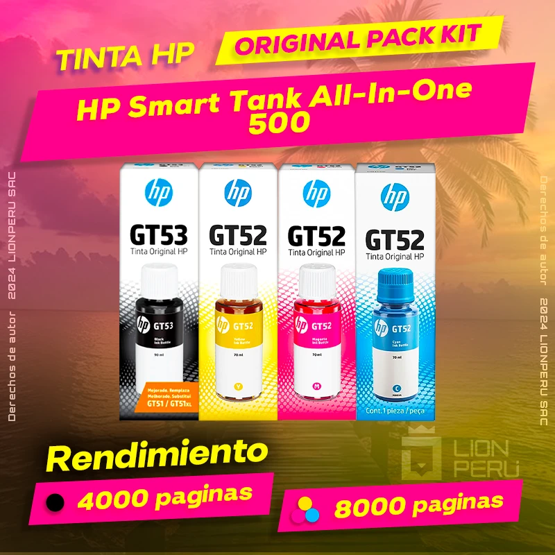Tinta HP 500 Smart Tank All-In-One Botella Original