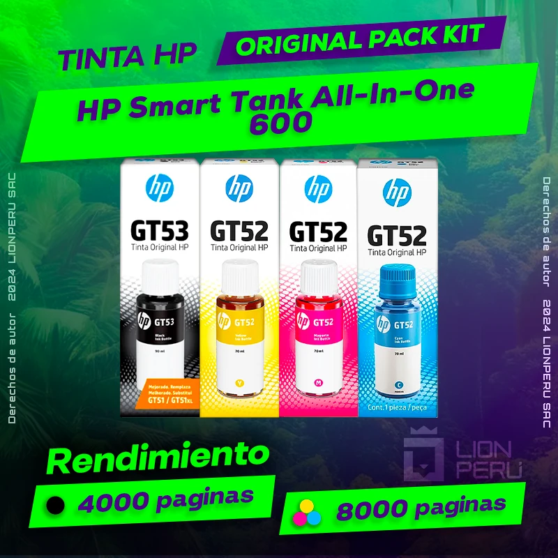 Tinta HP 600 Smart Tank All-In-One Botella Original