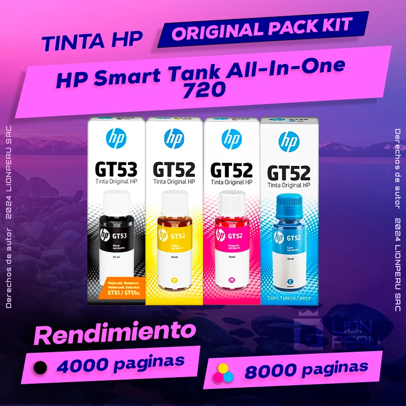Tinta HP 720 Smart Tank All-In-One Botella Original