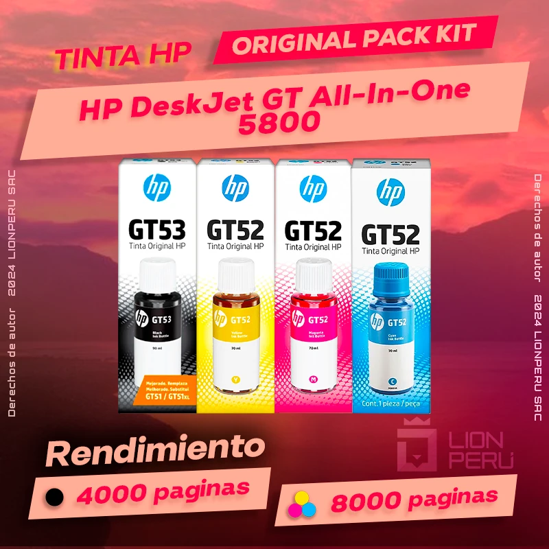 Tinta HP 5800 DeskJet GT All-In-One Botella Original