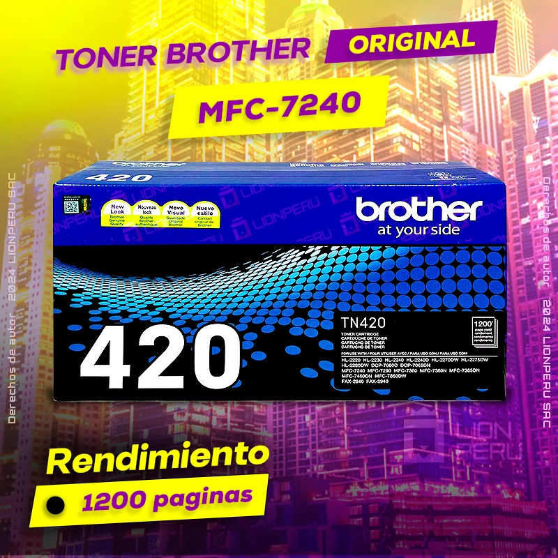 Toner Brother MFC 7240, MFC-7240 Cartridge Laser Original negro, ofrece un rendimiento de Calidad a un super Precio, consigue el tuyo… ¡¡YA!!