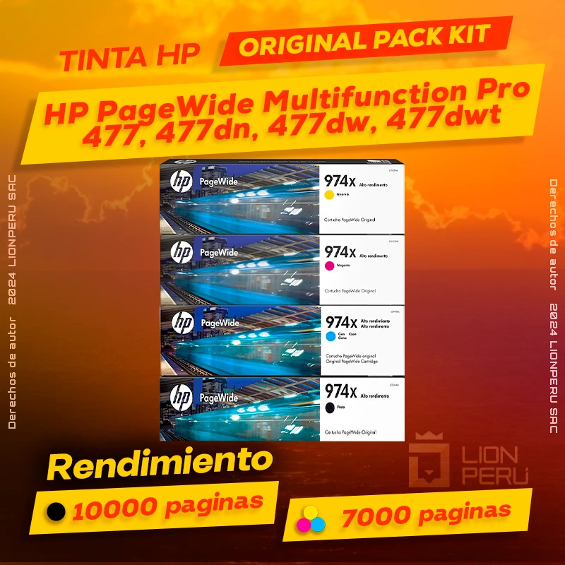 Tinta HP 477, 477dn, 477dw, 477dwt PageWide MFP Pro