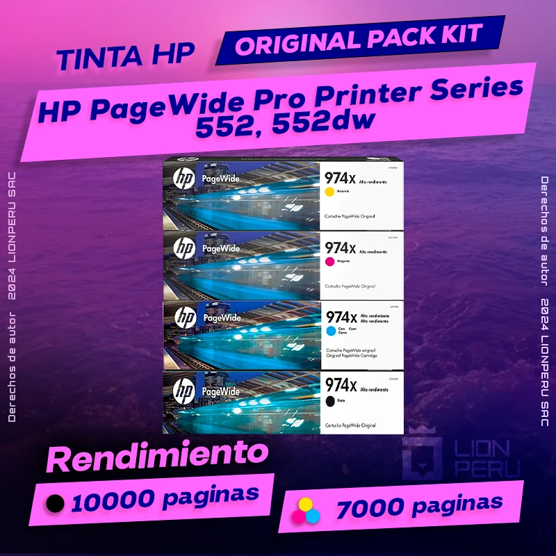 Tinta HP Series 552, 552dw PageWide Pro Printer Original