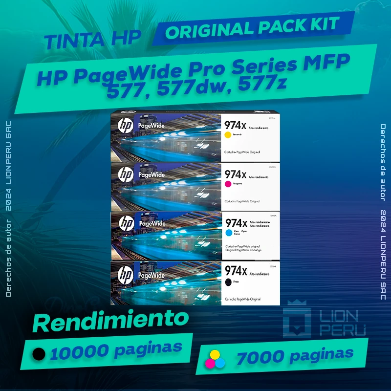 Tinta HP MFP 577, 577dw, 577z PageWide Pro Series