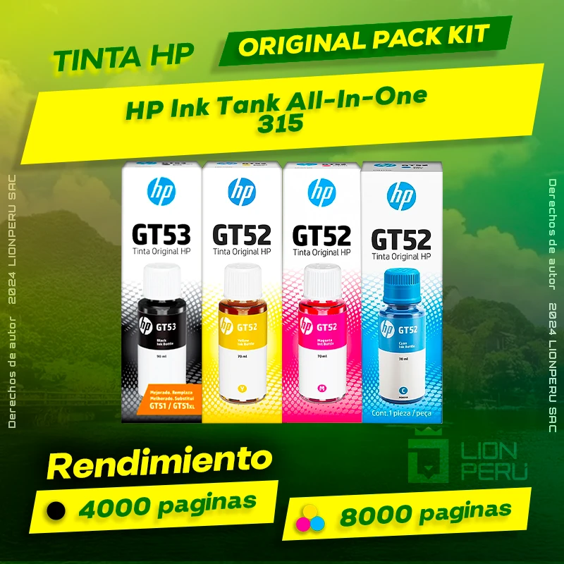 Tinta HP 315 Ink Tank All-In-One Botella Original