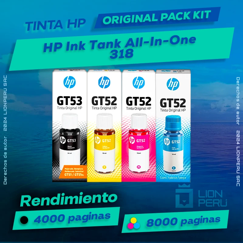 Tinta HP 318 Ink Tank All-In-One Botella Original