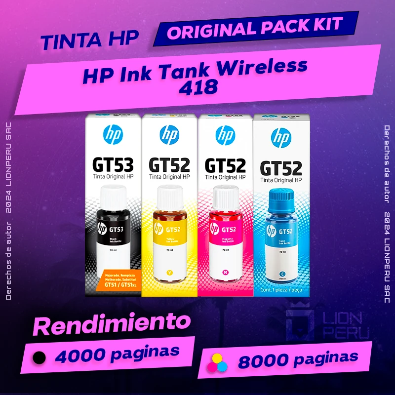 Tinta HP 418 Ink Tank Wireless Botella Original