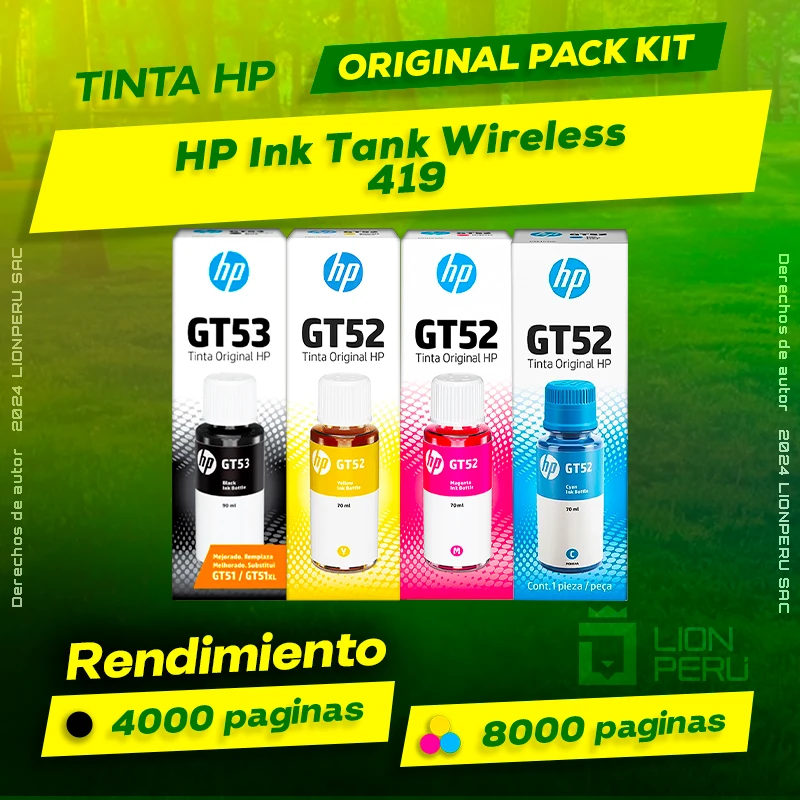 Tinta HP 419 Ink Tank Wireless Botella Original