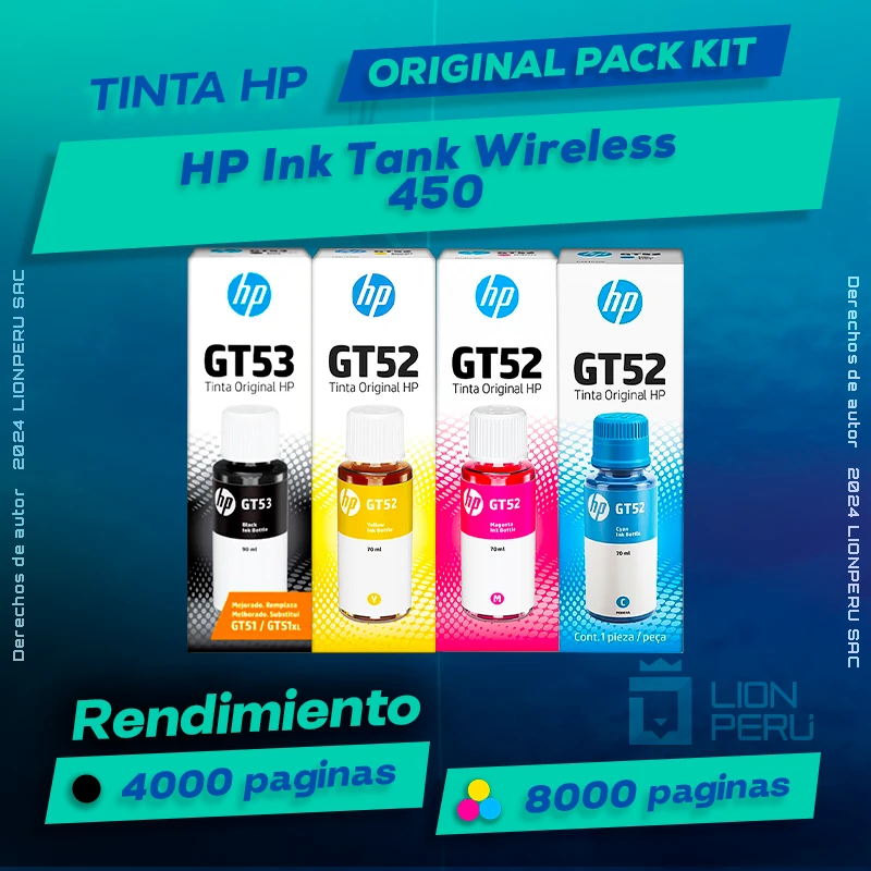 Tinta HP 450 Ink Tank Wireless Botella Original