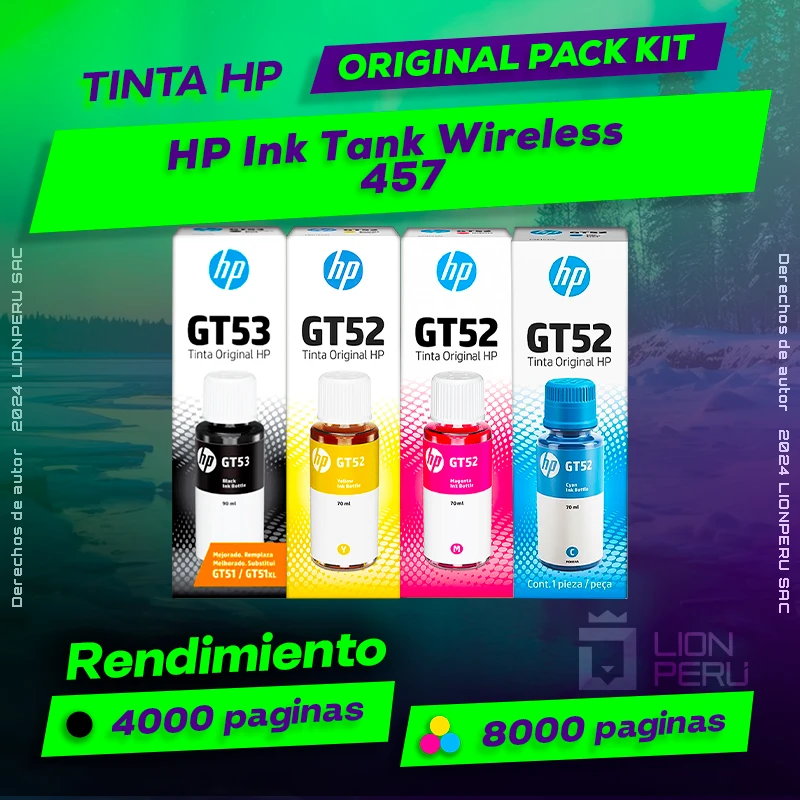 Tinta HP 457 Ink Tank Wireless Botella Original