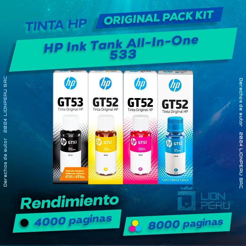 Tinta HP 533 Smart Tank All-In-One Botella Original
