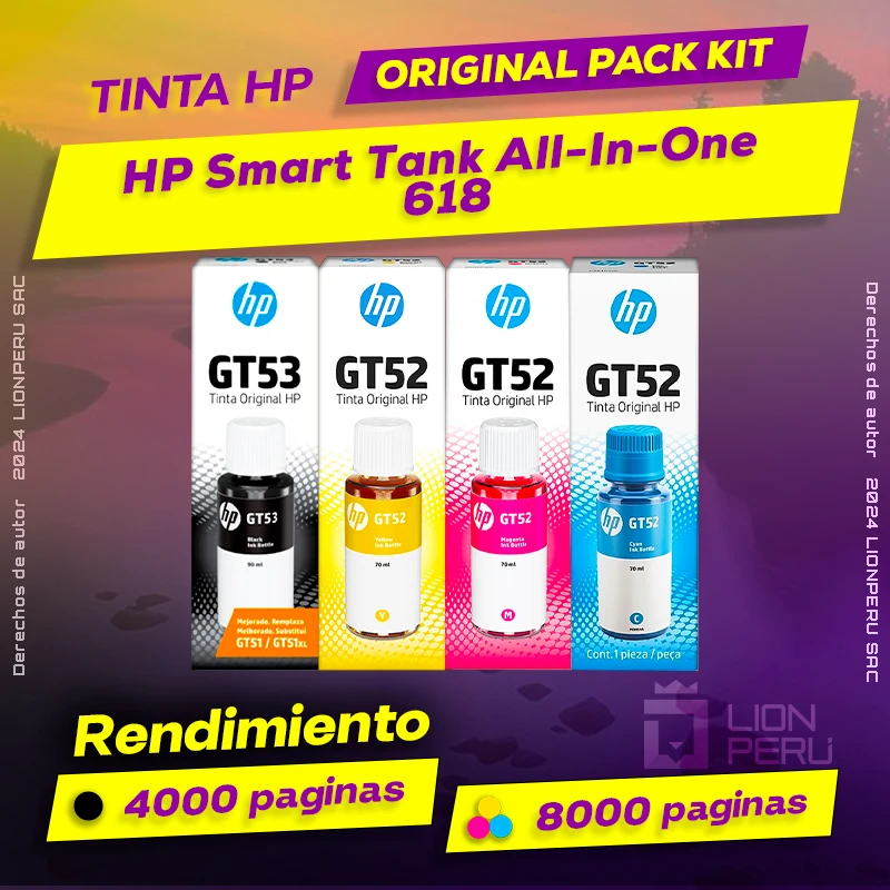 Tinta HP 618 Smart Tank All-In-One Botella Original