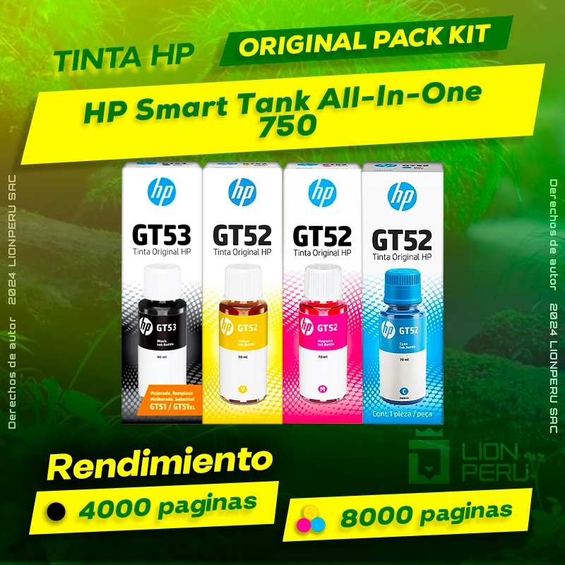 Tinta HP 750 Smart Tank All-In-One Botella Original