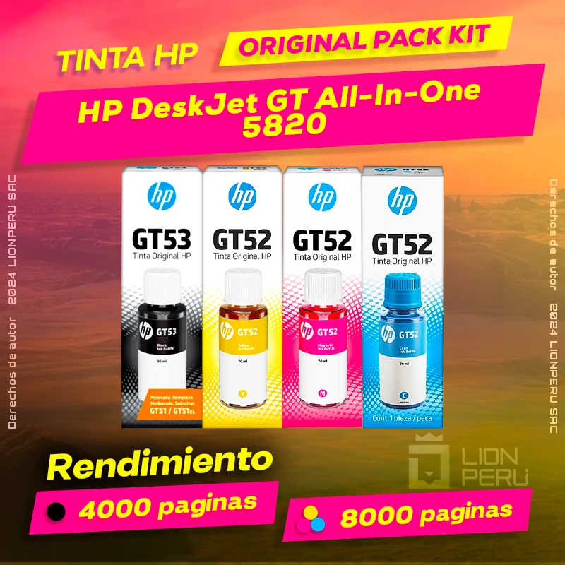 Tinta HP 5820 DeskJet GT All-In-One Botella Original