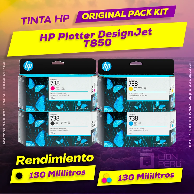 Tinta HP T850 Plotter DesignJet Cartucho Original