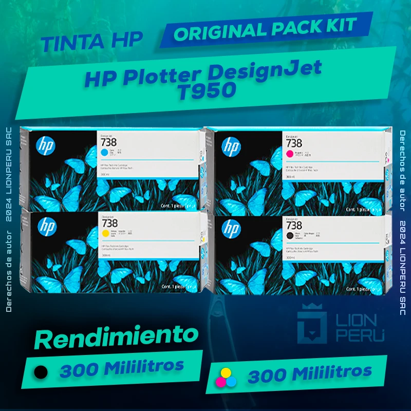 Tinta HP T950 Plotter DesignJet Cartucho Original