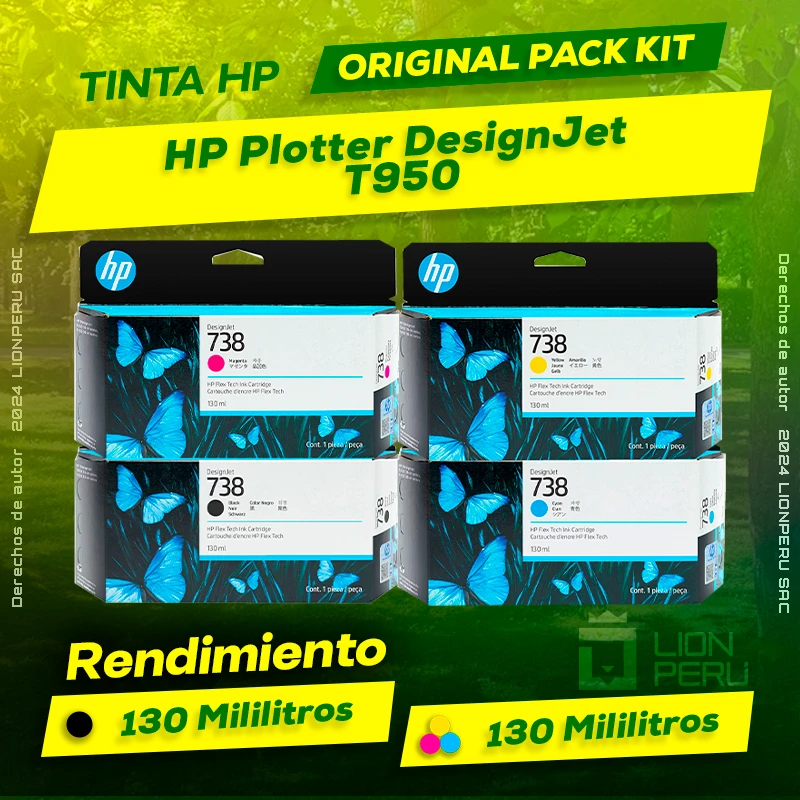 Tinta HP T950 Plotter DesignJet Cartucho Original